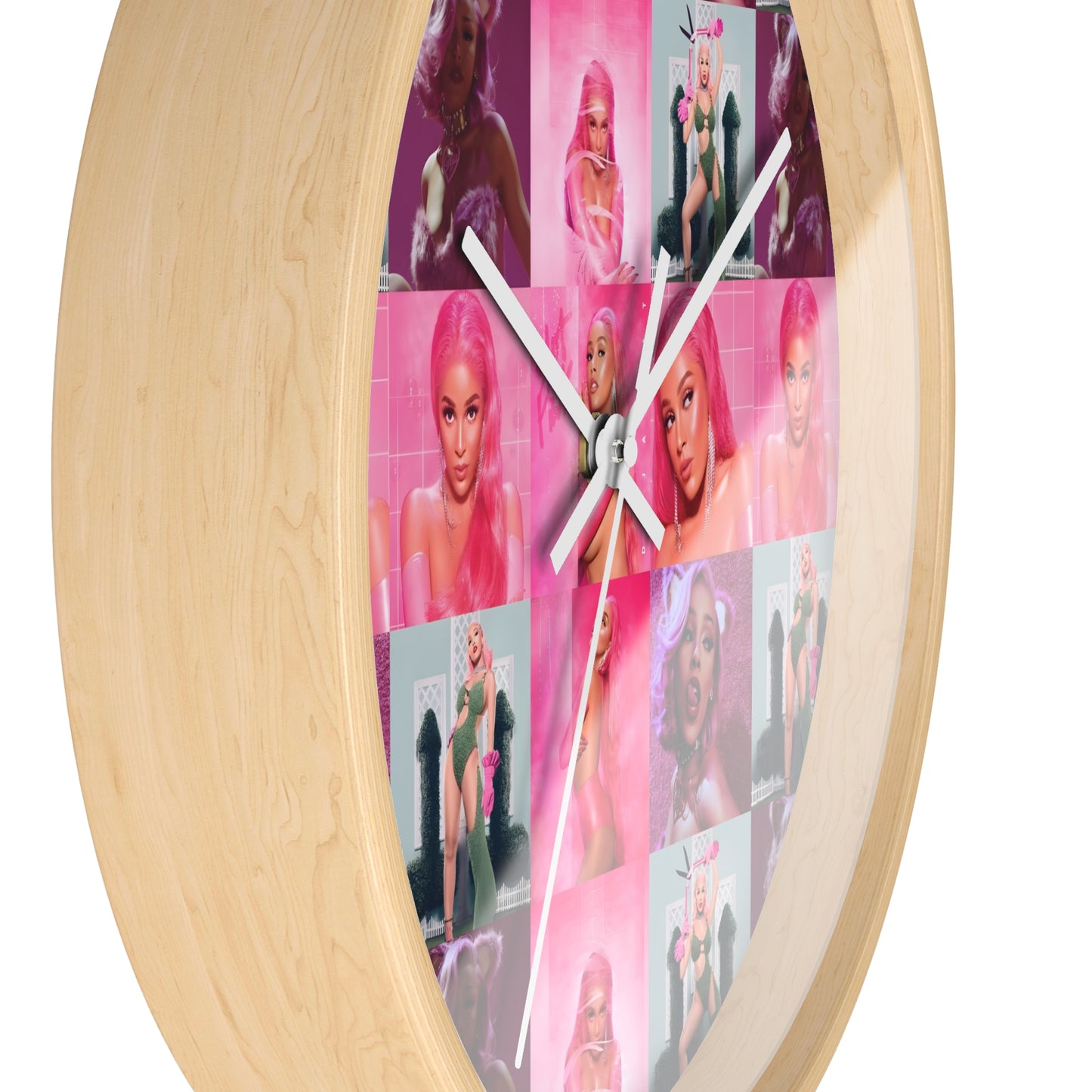 Doja Cat Hot Pink Mosaic Wall Clock