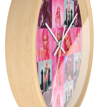 Doja Cat Hot Pink Mosaic Wall Clock