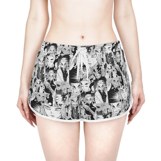 Demon Slayer Kyojuro Rengoku Collage Women's Relaxed Shorts