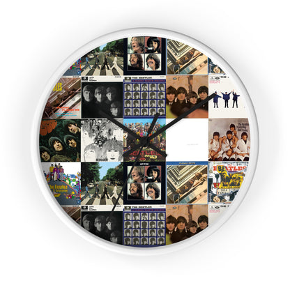 The Beatles Album Cover Collage Round Wall Clock