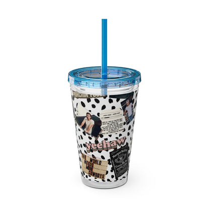 Morgan Wallen Yeehaw Collage Sunsplash Tumbler with Straw