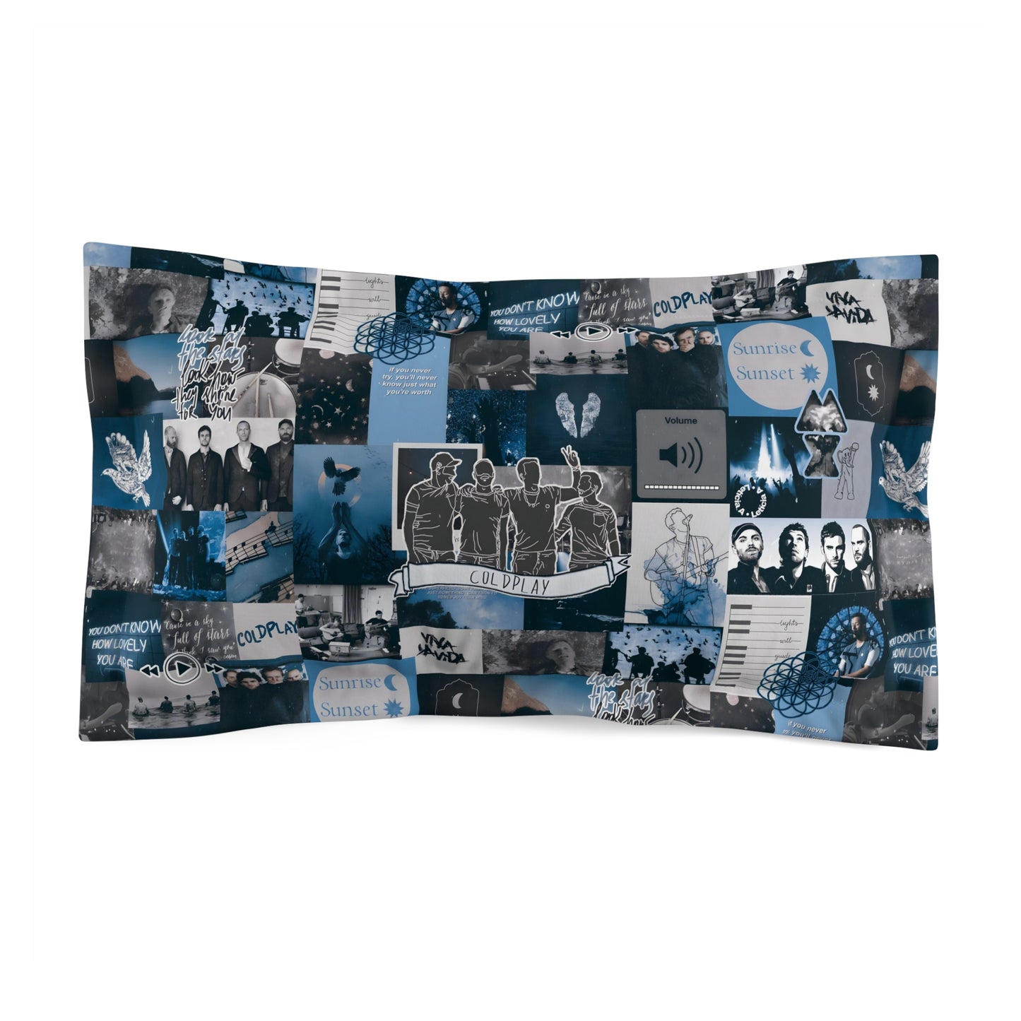 Coldplay Sunrise Sunset Collage Microfiber Pillow Sham