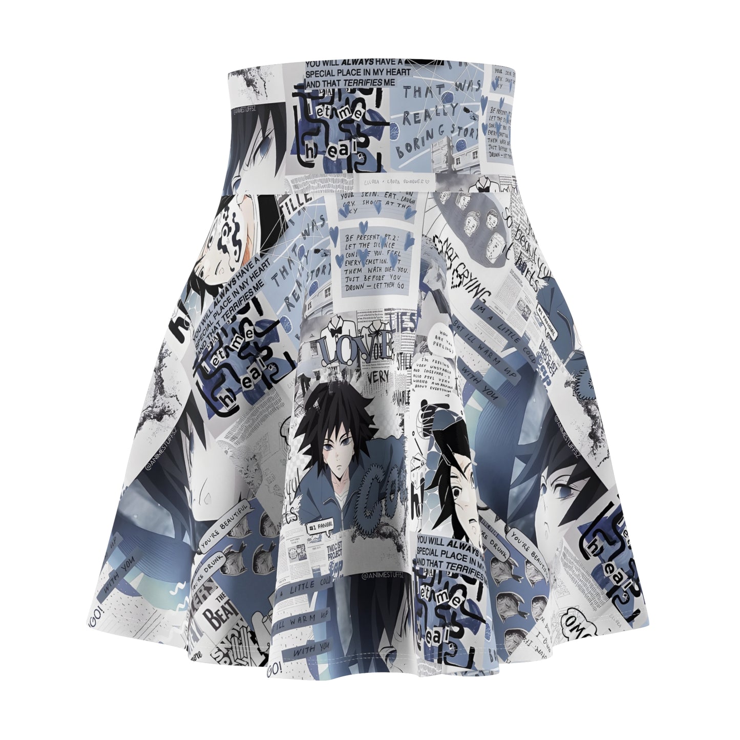 Demon Slayer Giyu Aesthetic Collage Women's Skater Skirt