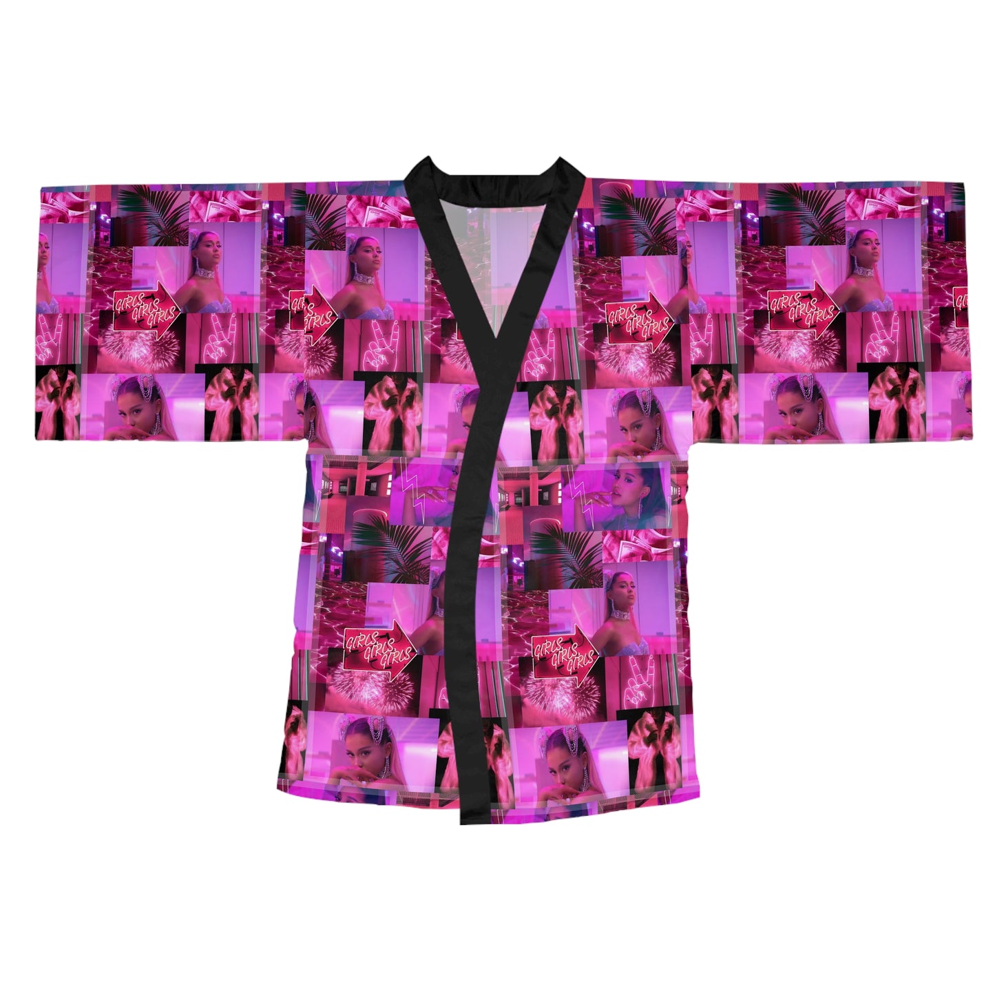 Ariana Grande 7 Rings Collage Long Sleeve Kimono Robe