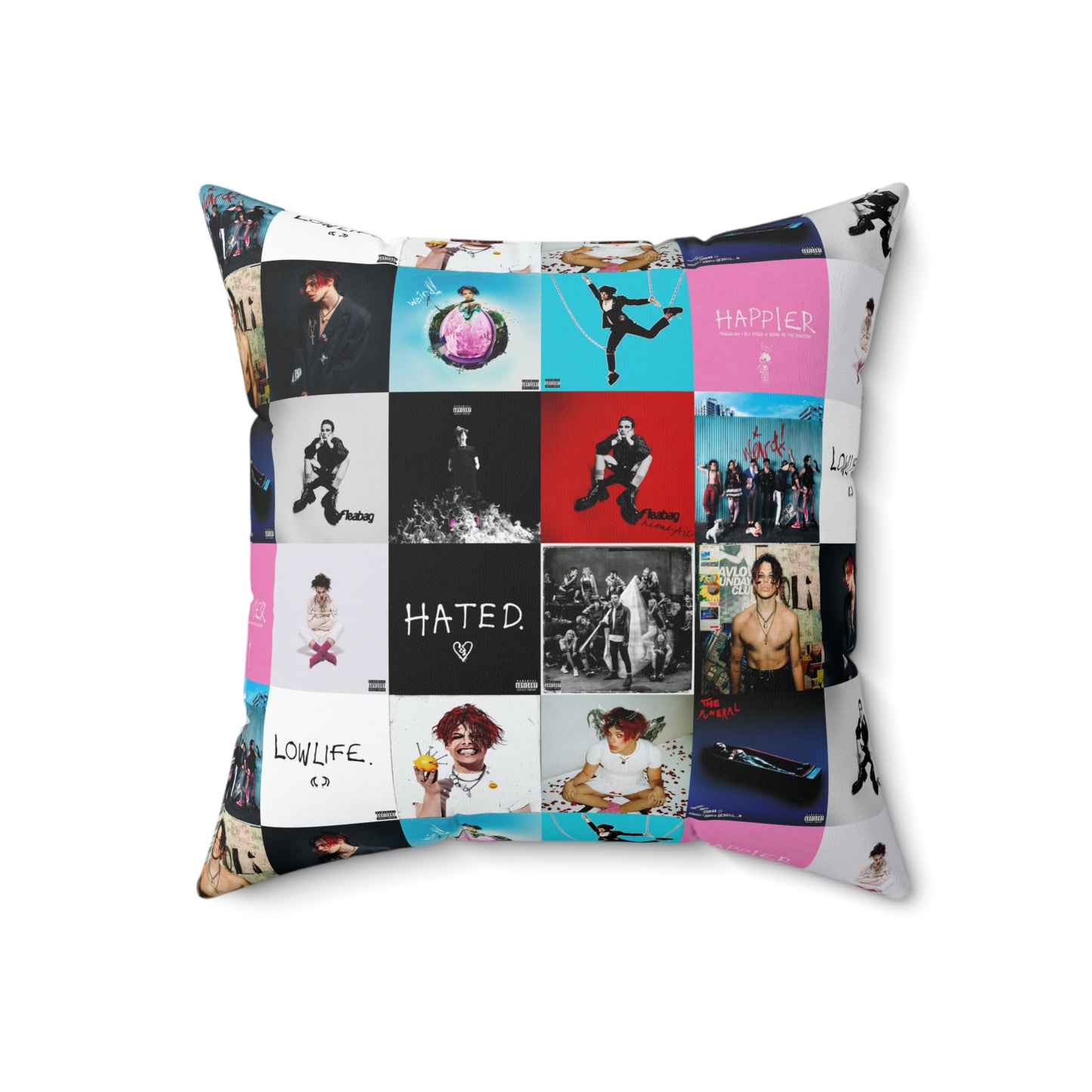 YUNGBLUD Album Cover Art Collage Spun Polyester Square Pillow