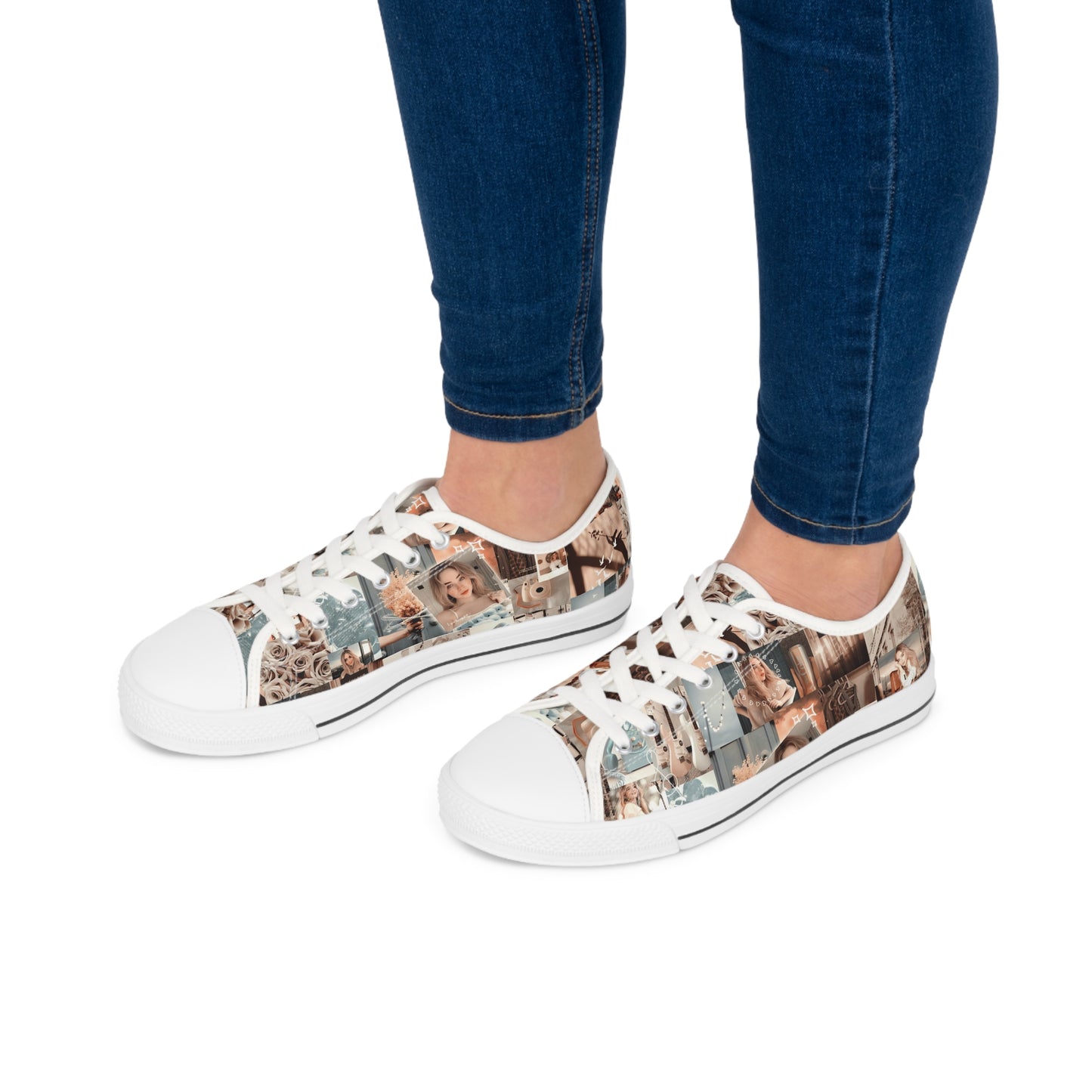 Sabrina Carpenter Peachy Princess Collage Women's Low Top Sneakers