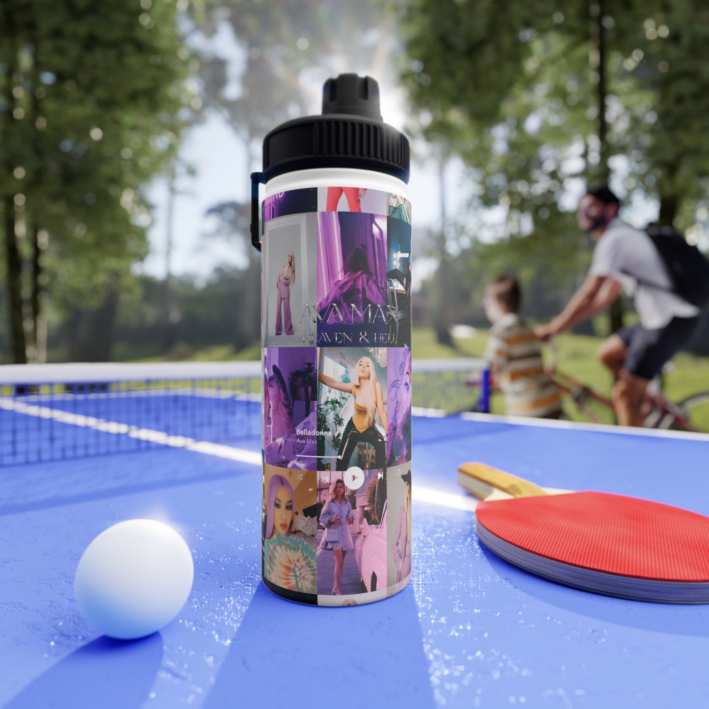 Ava Max Belladonna Photo Collage Stainless Steel Water Bottle with Sports Lid