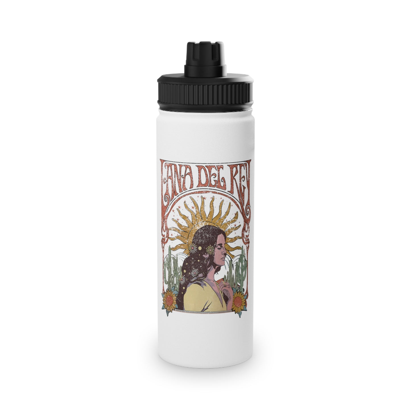 Lana Del Rey Vintage Artwork Stainless Steel Sports Lid Water Bottle