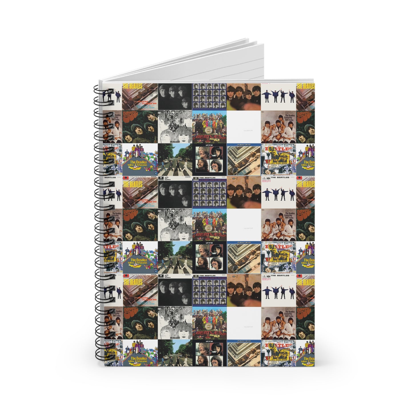 The Beatles Album Cover Collage Ruled Line Spiral Notebook