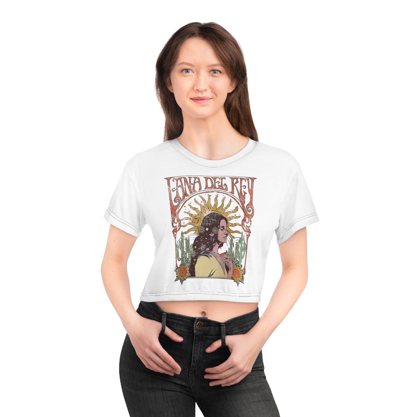 Lana Del Rey Vintage Artwork Crop Tee