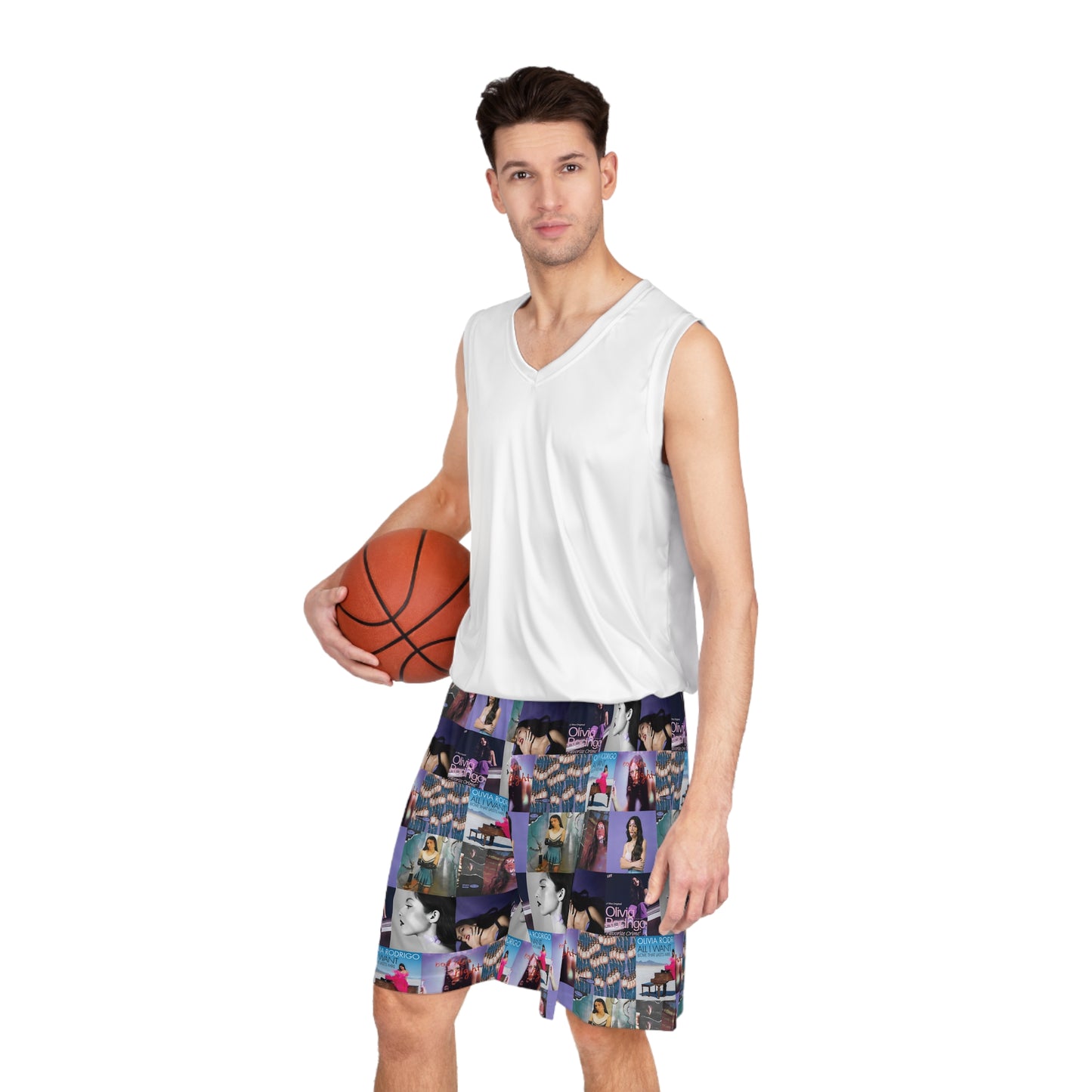 Olivia Rodrigo Album Art Collage Basketball Shorts