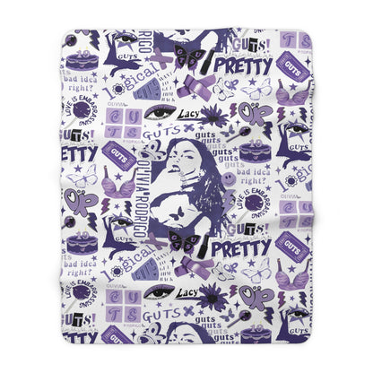 Olivia Rodrigo Guts Tour Collage Sherpa Fleece Blanket