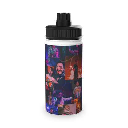 Post Malone Lightning Photo Collage Stainless Steel Sports Lid Water Bottle