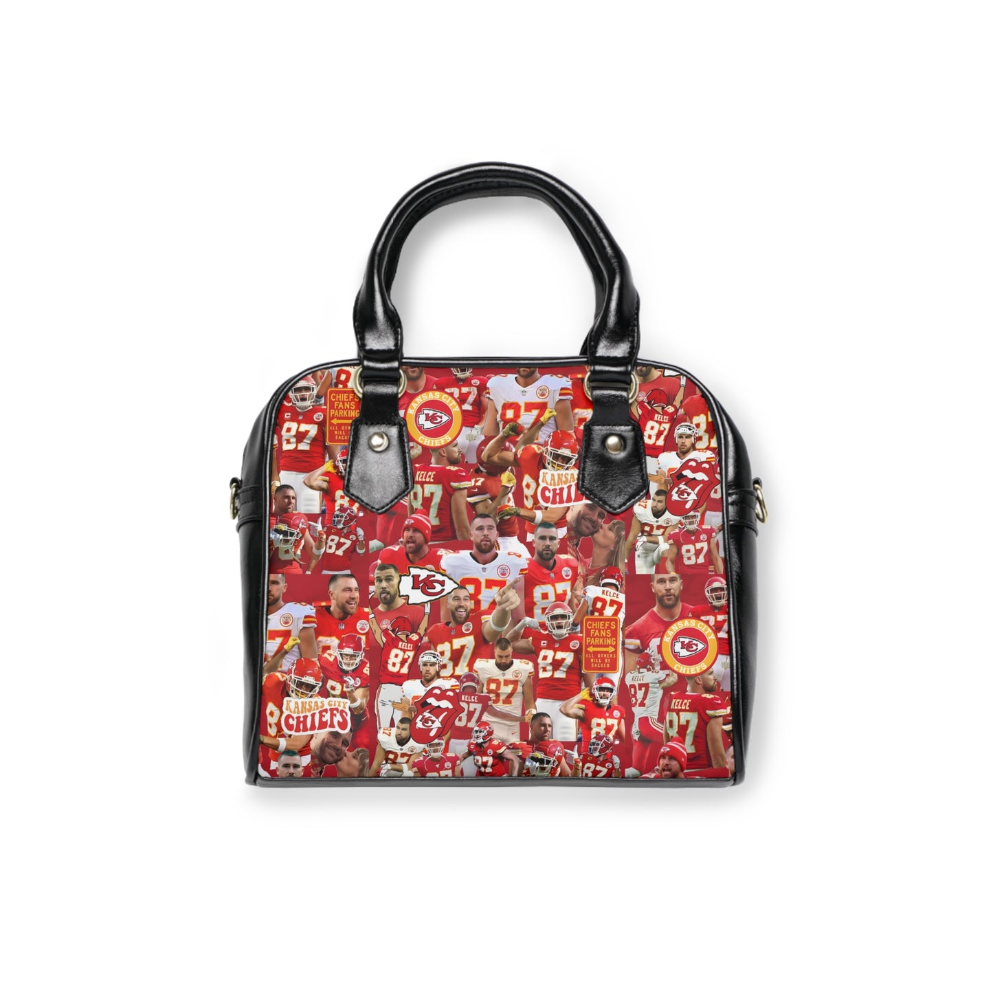 Travis Kelce Chiefs Red Collage Shoulder Handbag