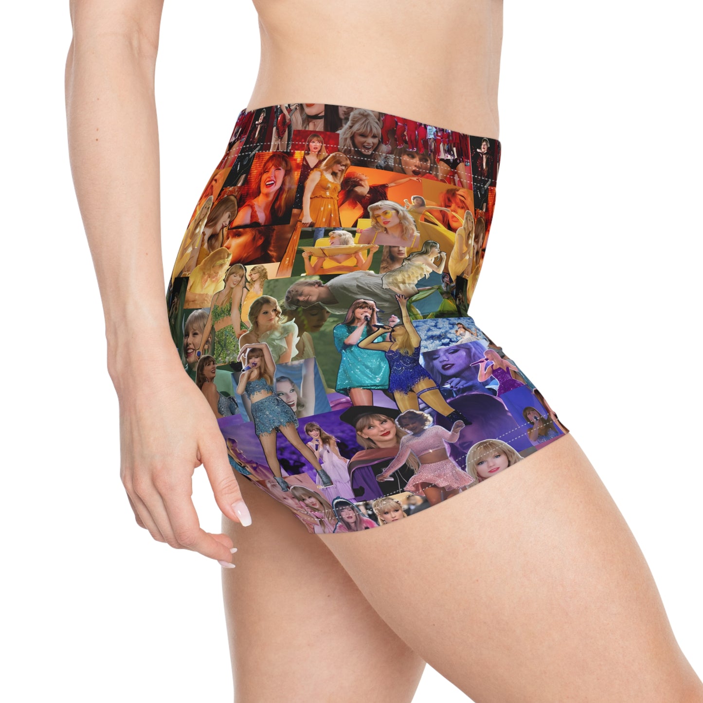 Taylor Swift Rainbow Photo Collage Women's Shorts