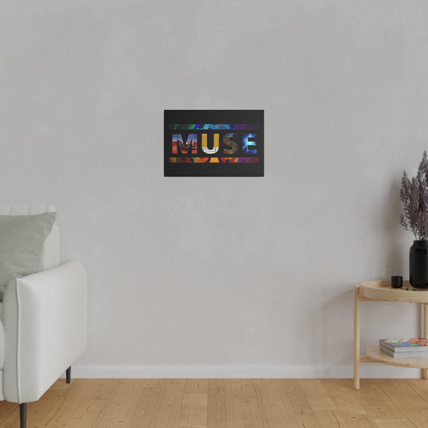 Muse Album Art Letters Thin Matte Stretched Canvas