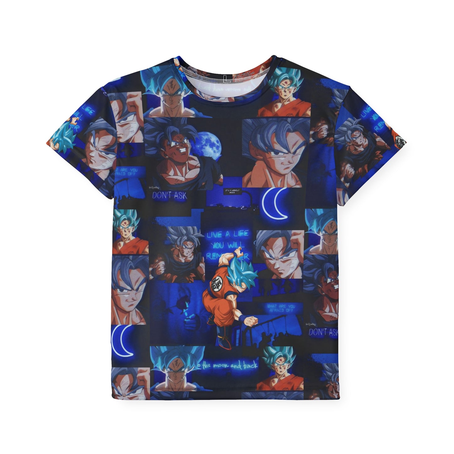 Dragon Ball Z Saiyan Moonlight Collage Kids Sports Jersey