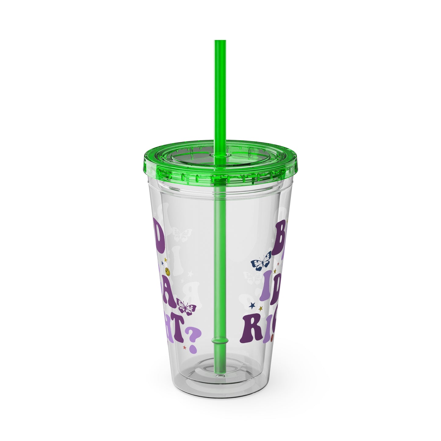 Olivia Rodrigo Bad Idea Right? Sunsplash Tumbler with Straw