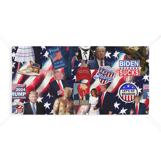 Donald Trump 2024 MAGA Montage Matte Banner