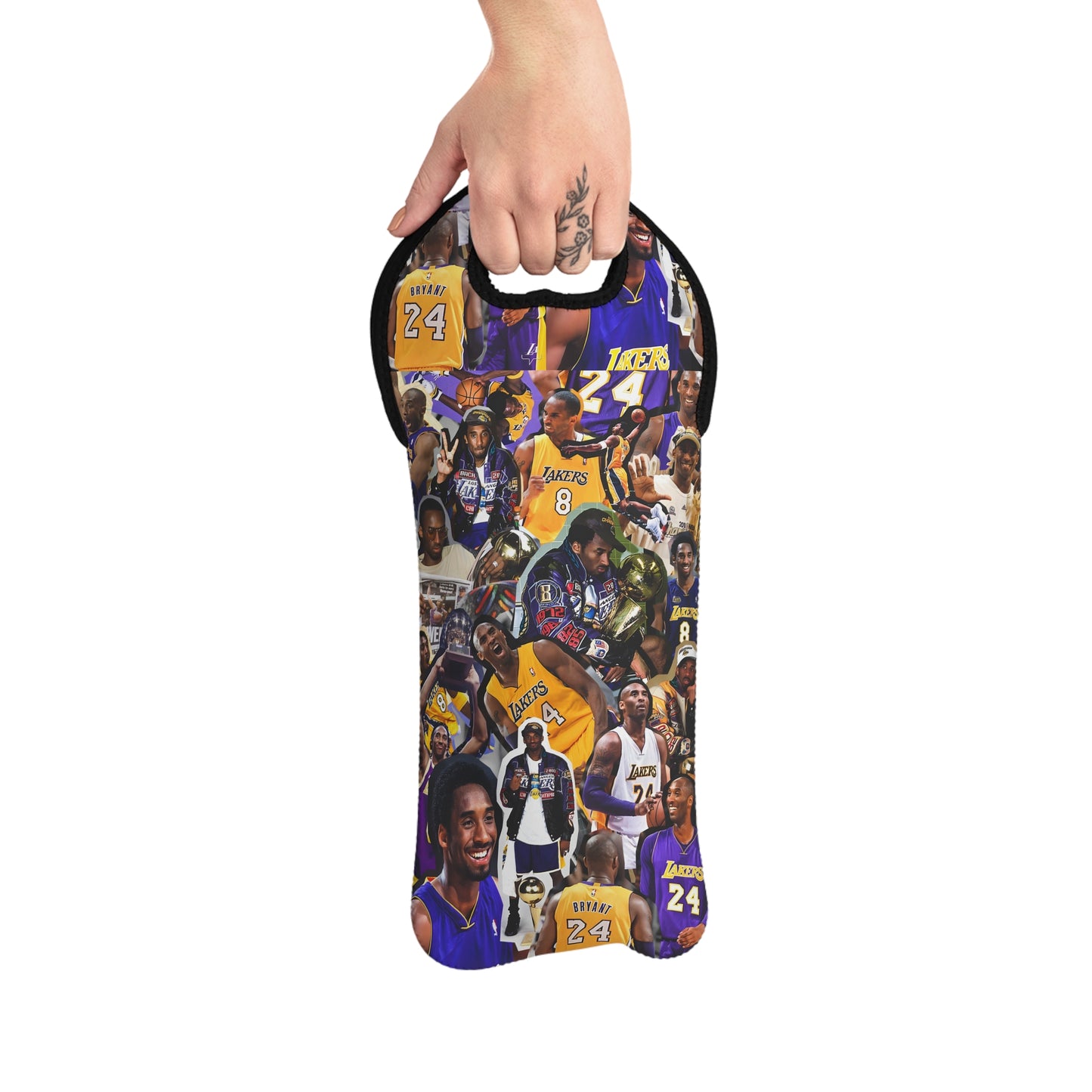 Kobe Bryant Career Moments Photo Collage Wine Tote Bag