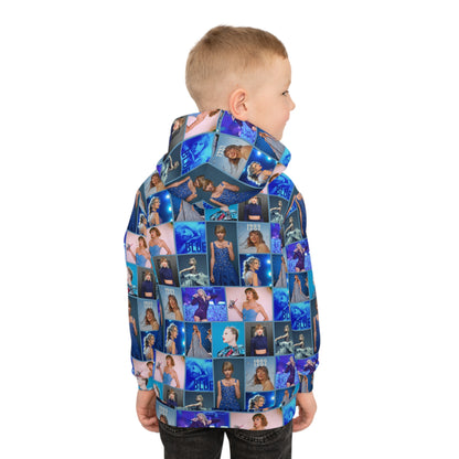 Taylor Swift Blue Aesthetic Collage Kid's Hoodie