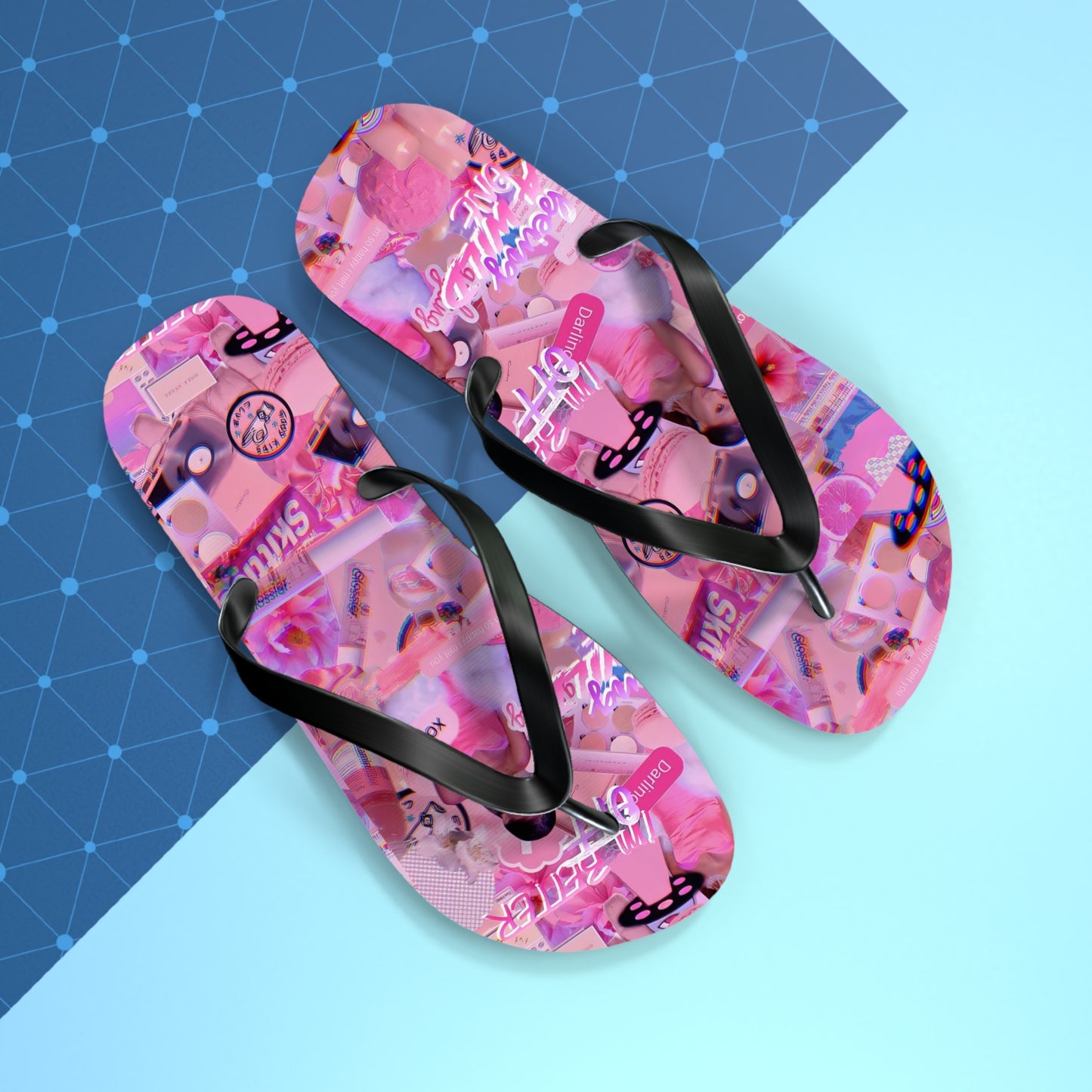 Ariana Grande Purple Vibes Collage Flip Flops