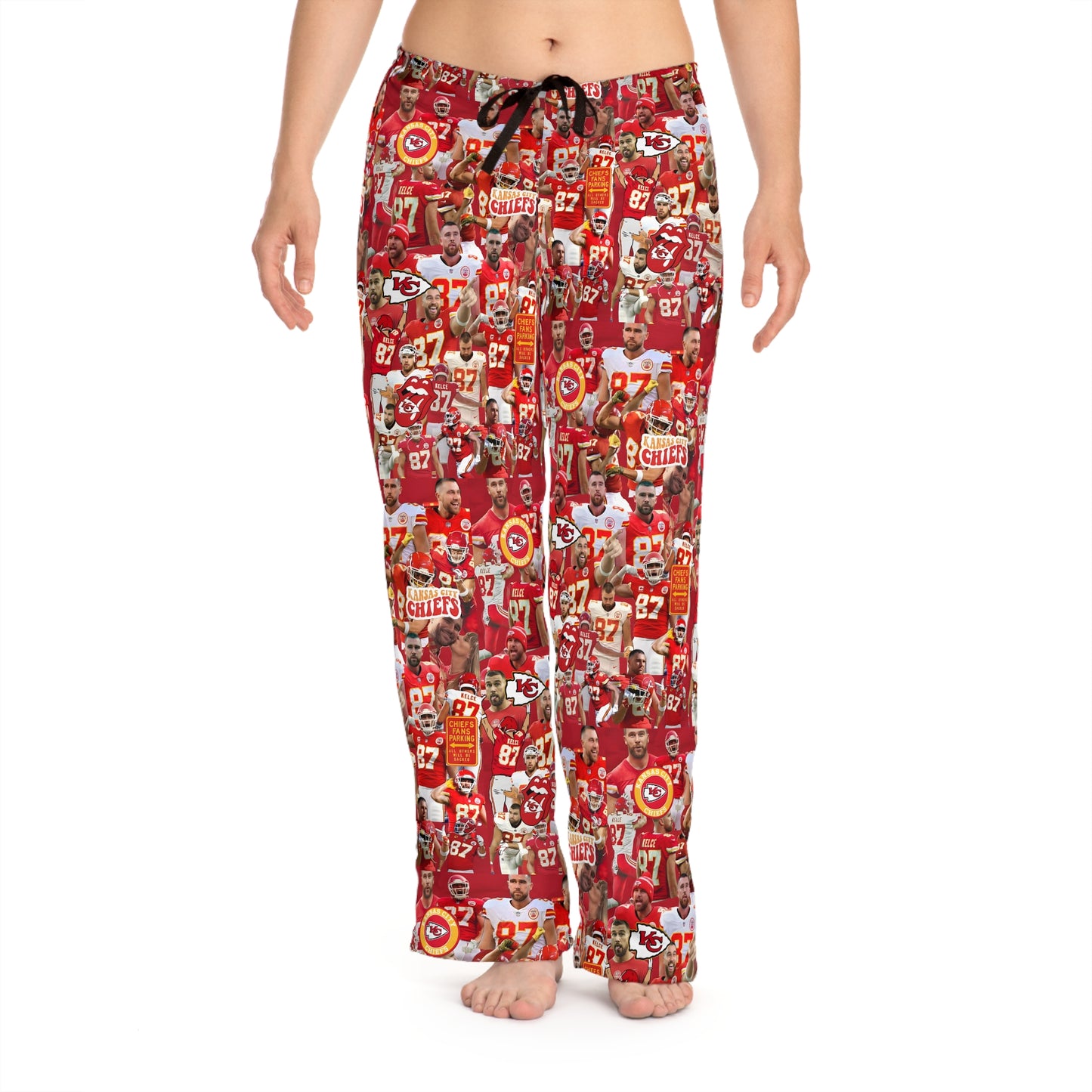 Travis Kelce Chiefs Red Collage Women's Pajama Pants