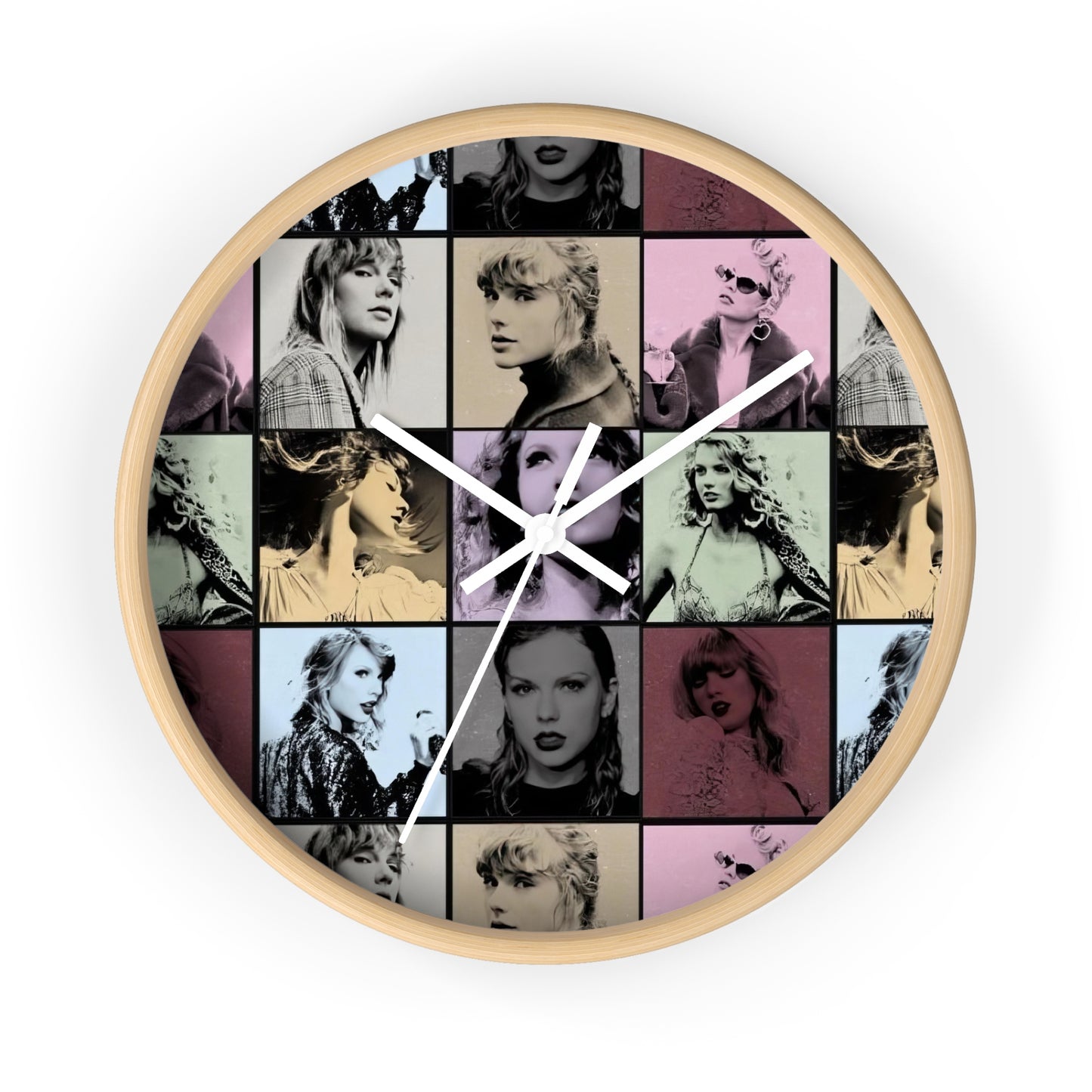 Taylor Swift Eras Collage Round Wall Clock