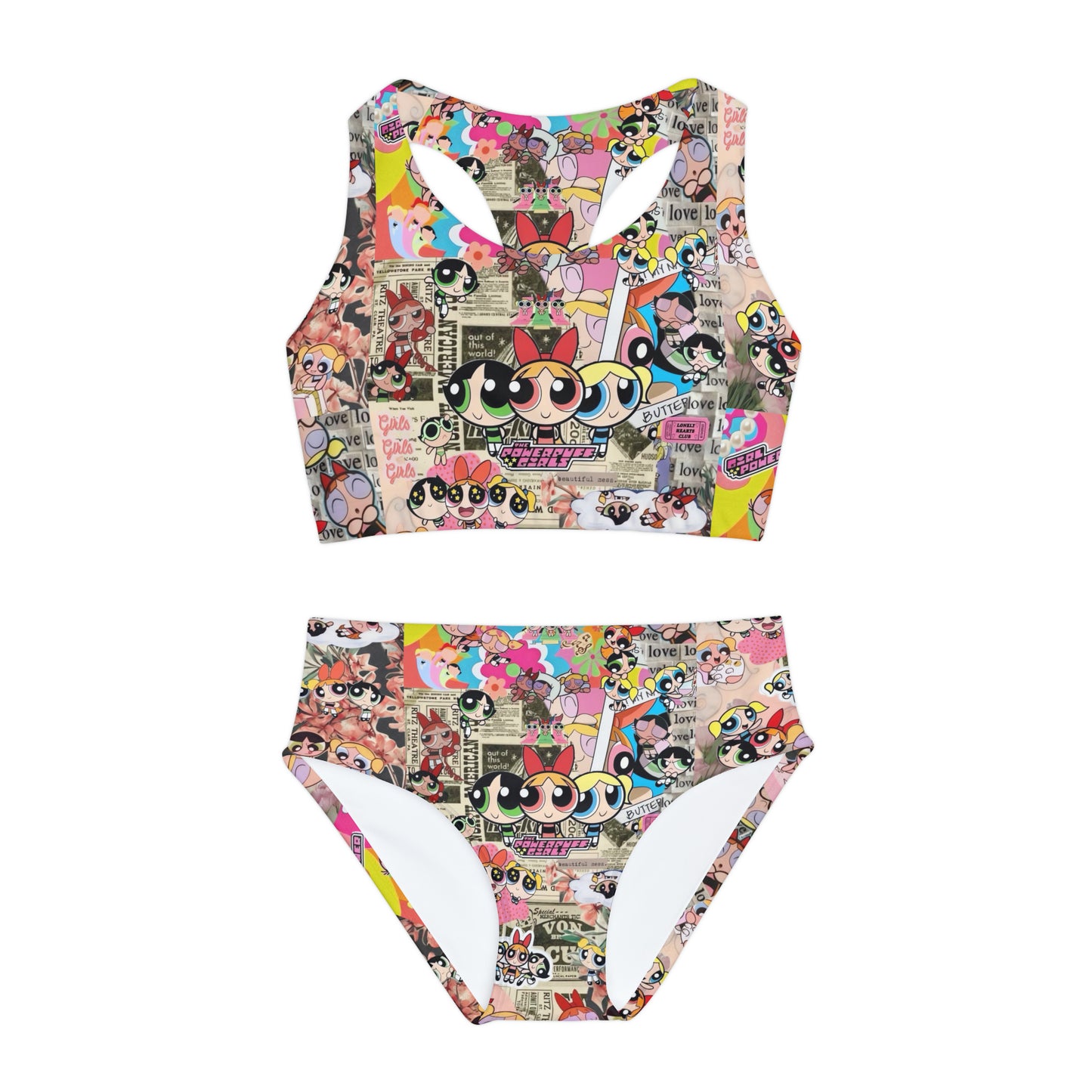 Powerpuff Girls Trio Charm Girls Two Piece Swimsuit