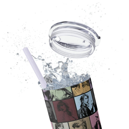 Taylor Swift Eras Collage Skinny Tumbler with Straw