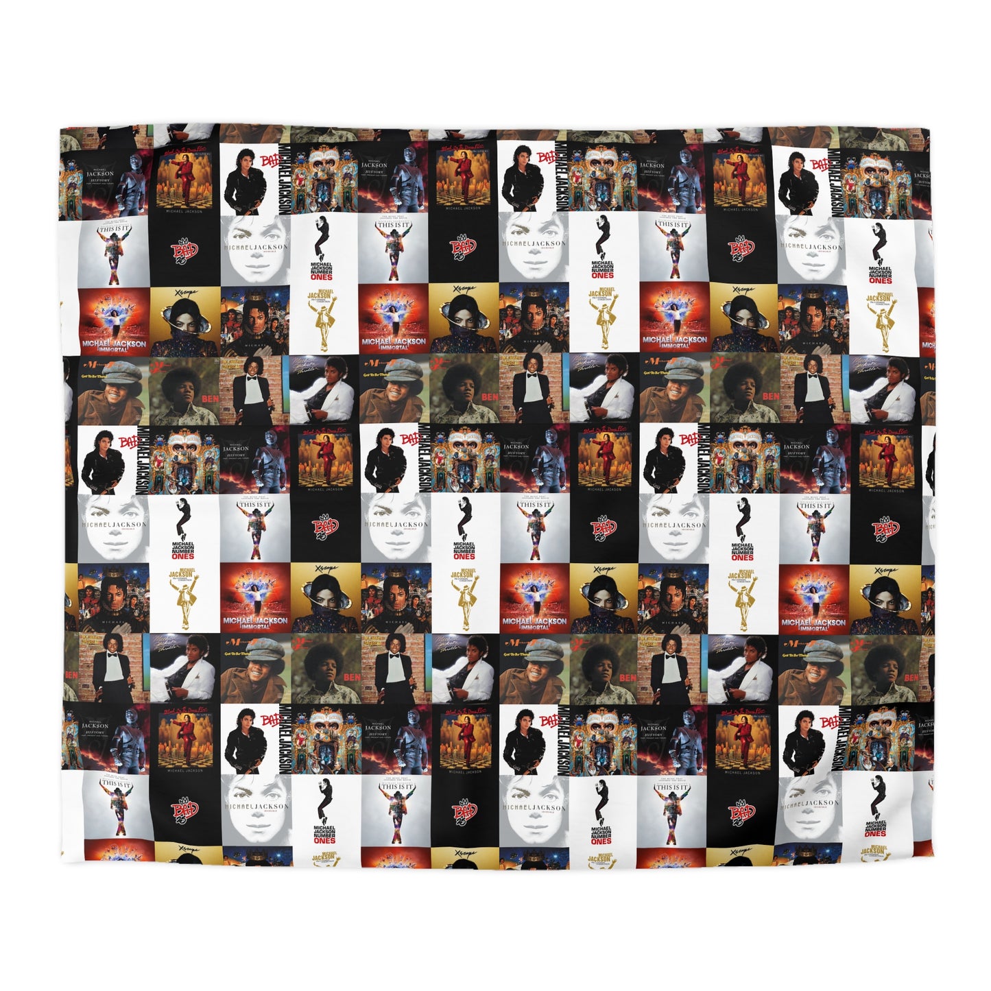 Michael Jackson Album Cover Collage Microfiber Duvet Cover