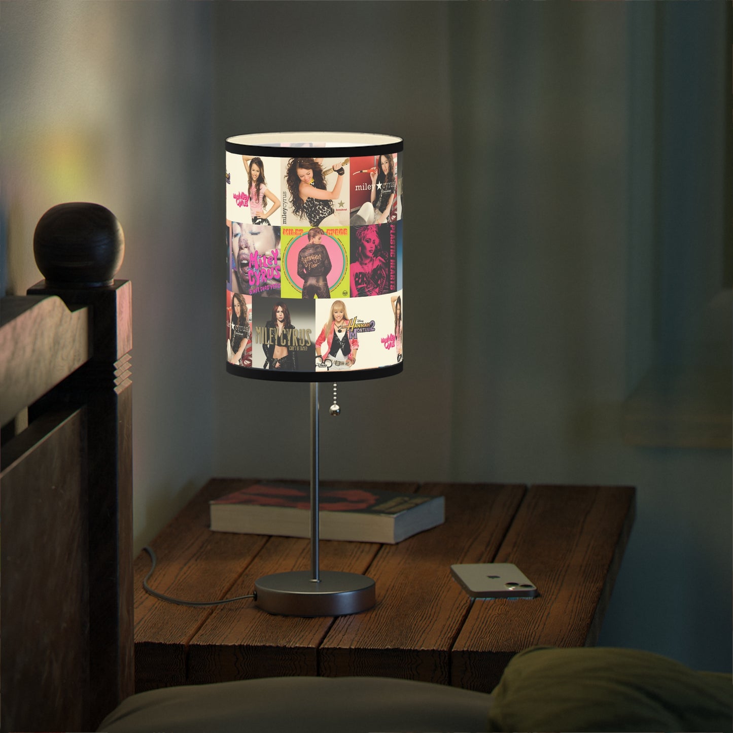 Miley Cyrus Album Cover Collage Lamp on a Stand