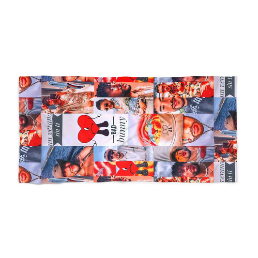 Bad Bunny Un Verano Sin Ti Photo Collage Beach Towel