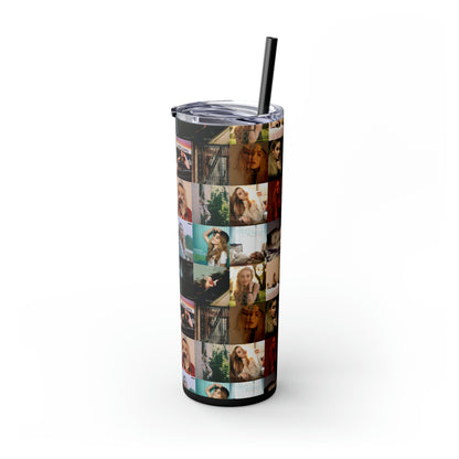 Sabrina Carpenter Album Cover Collage Skinny Tumbler with Straw