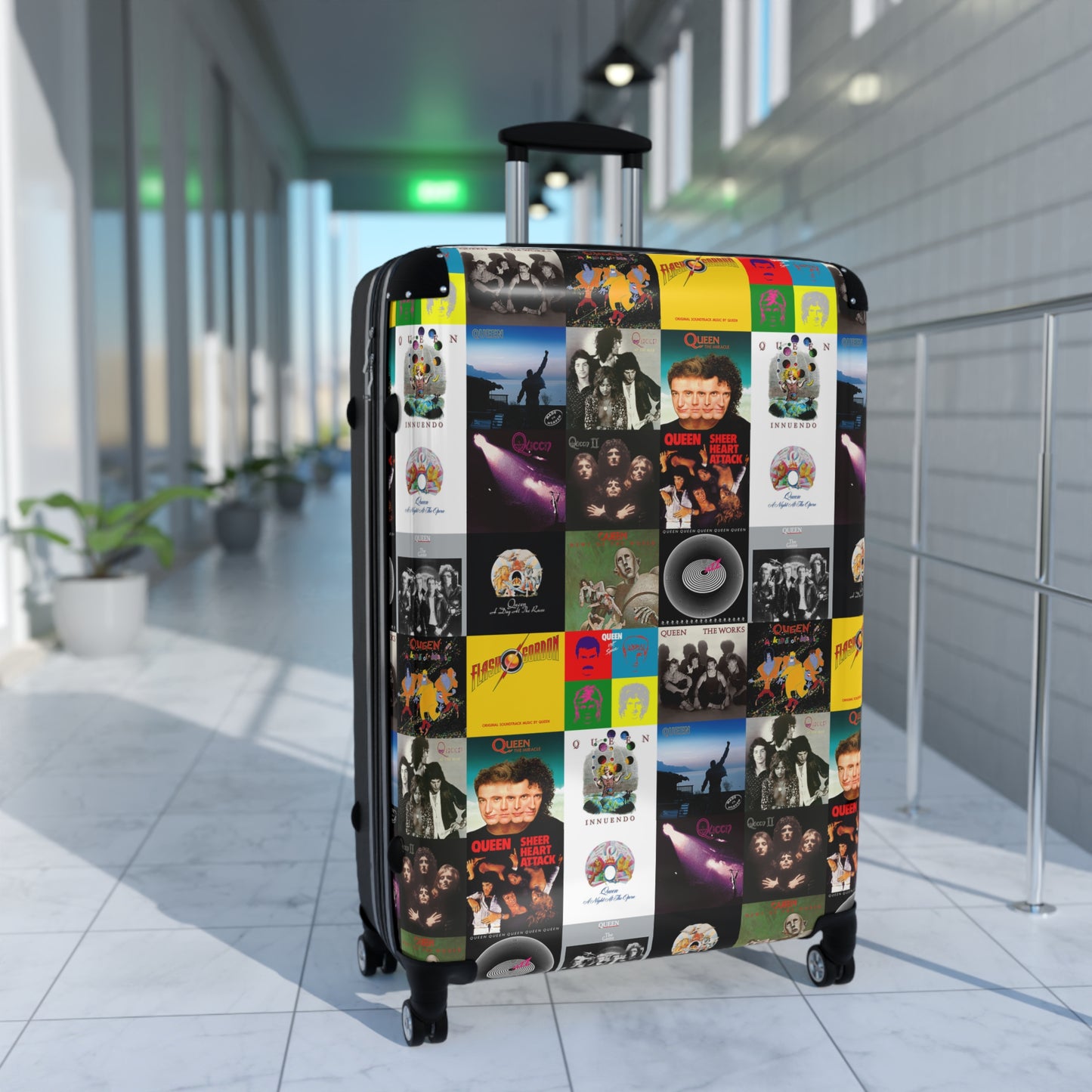 Queen Album Cover Collage Suitcase