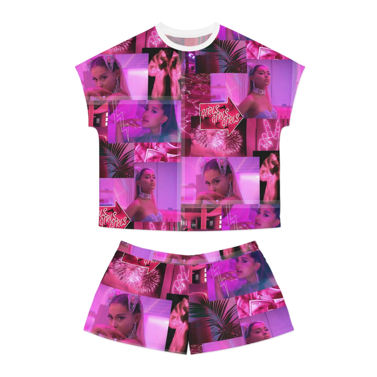 Ariana Grande 7 Rings Collage Women's Short Pajama Set