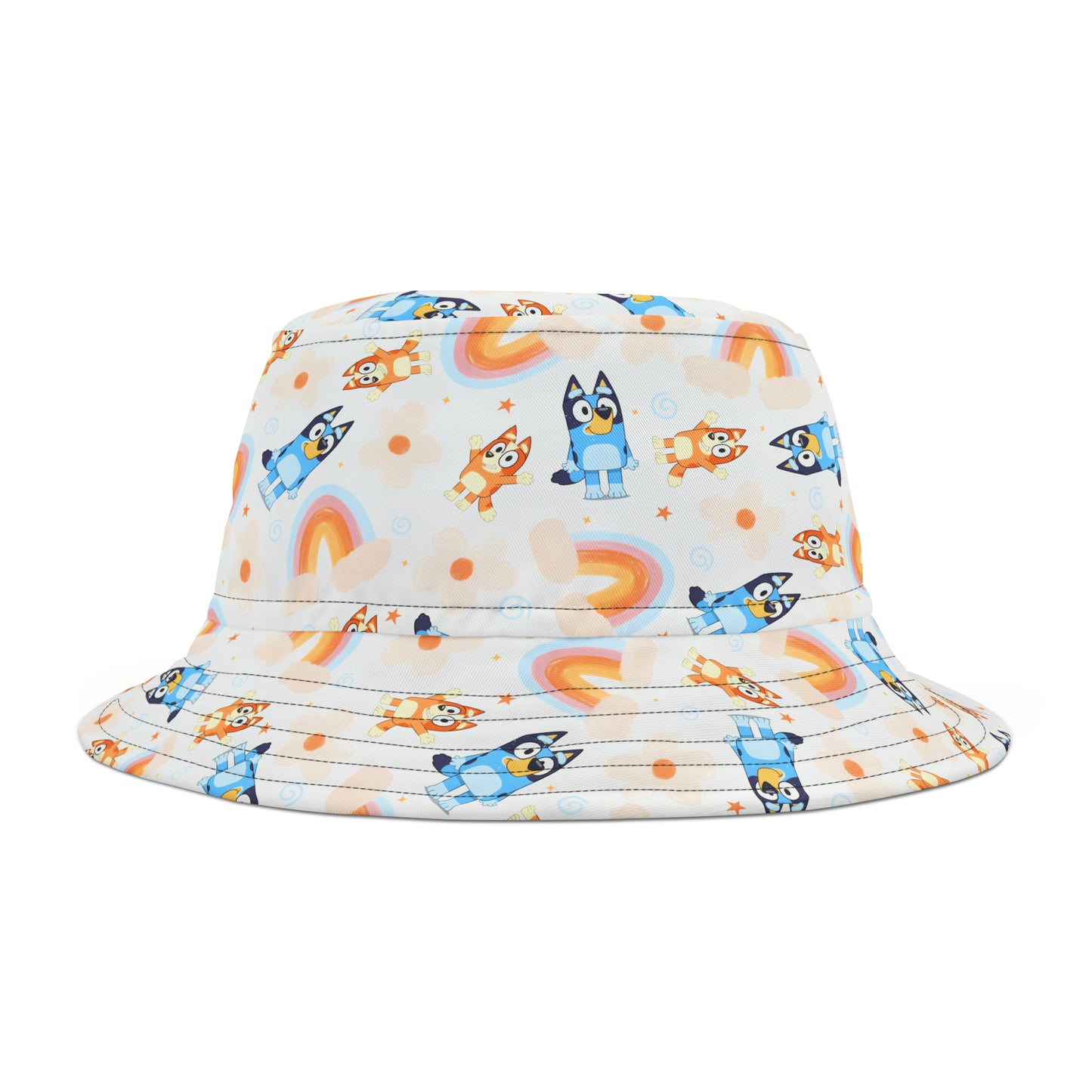 Bluey Rainbows & Flowers Pattern Bucket Hat