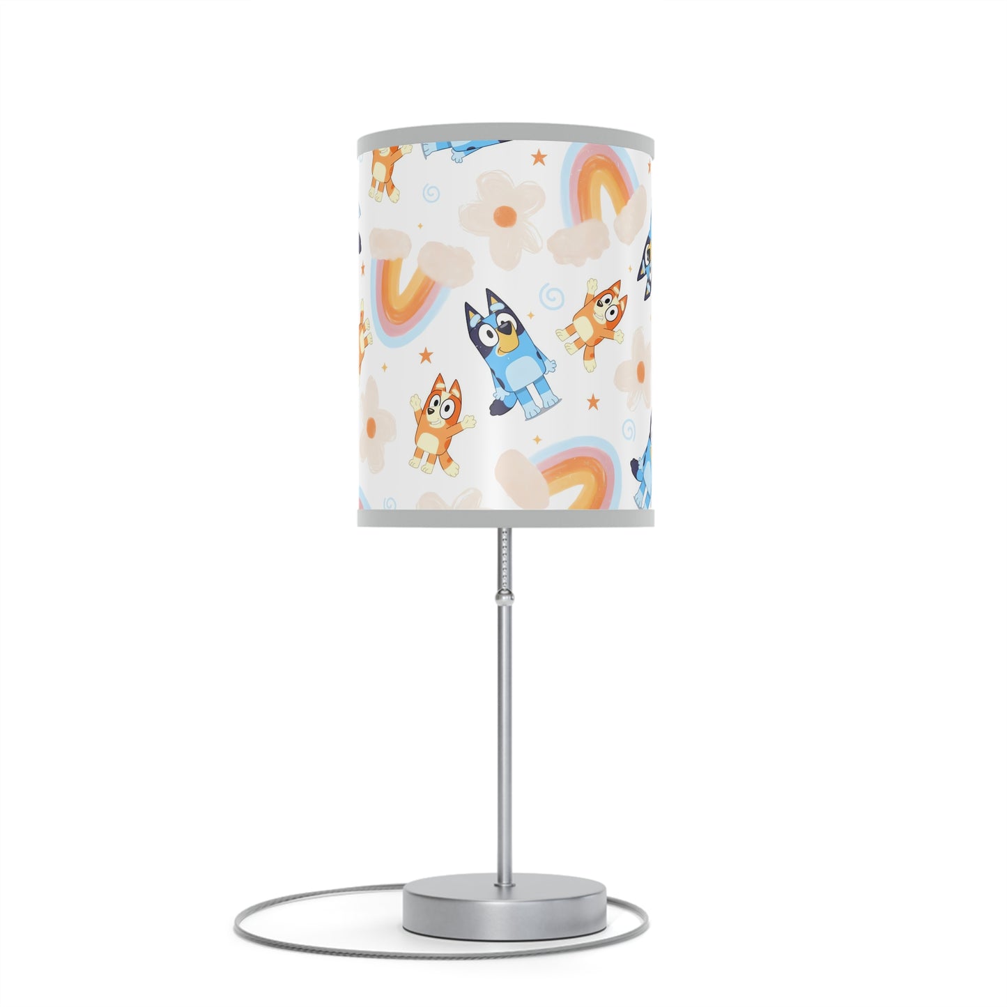 Bluey Rainbows & Flowers Pattern Lamp on a Stand