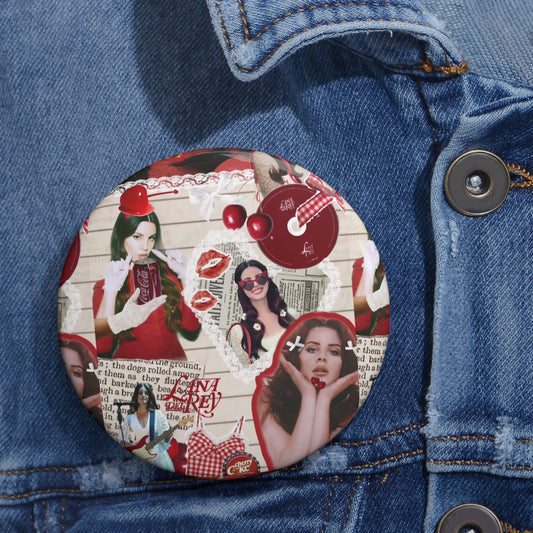 Lana Del Rey Cherry Coke Collage Round Pin