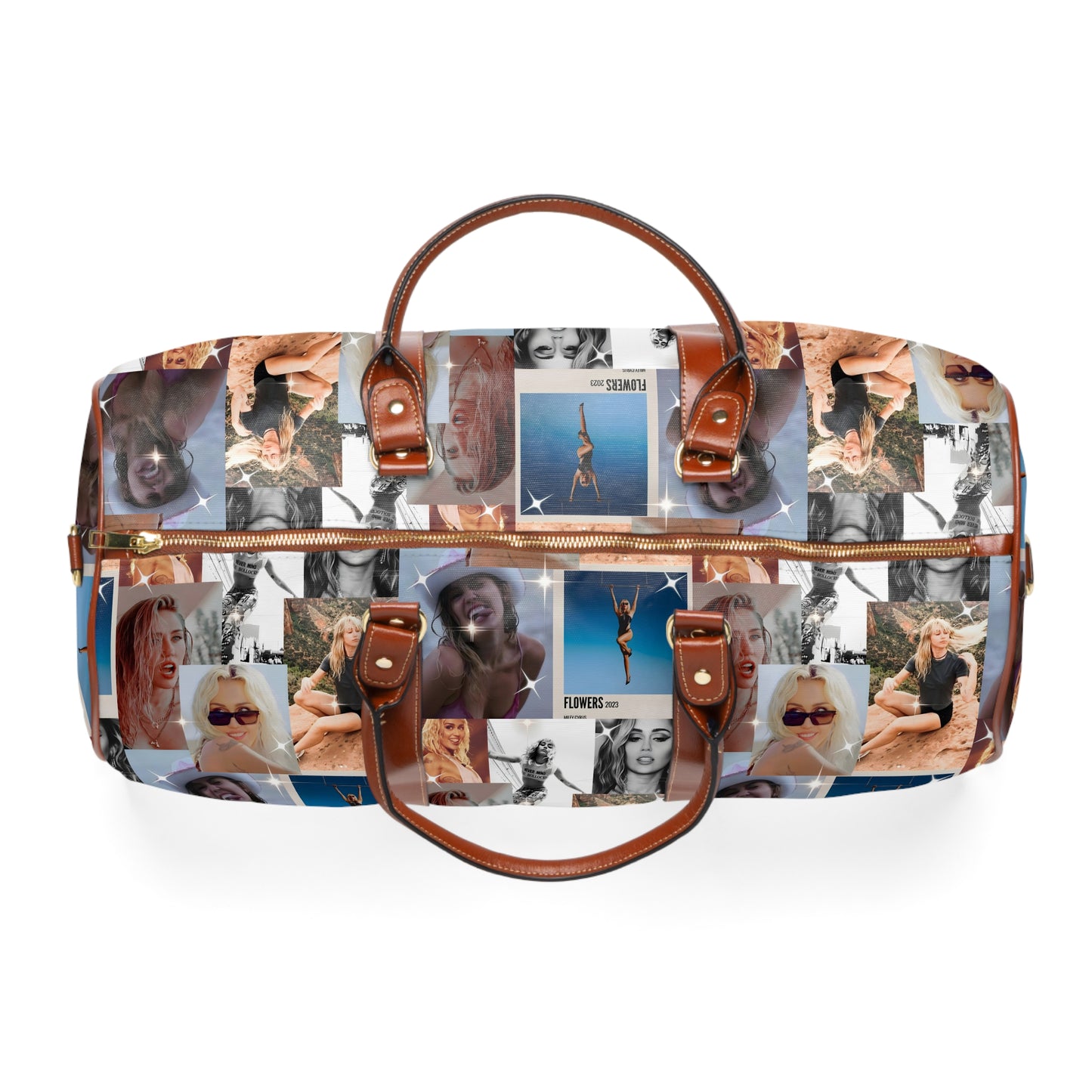 Miley Cyrus Flowers Photo Collage Waterproof Travel Bag