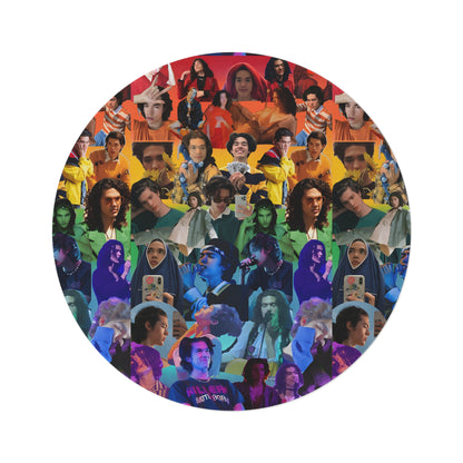 Conan Grey Rainbow Photo Collage Round Rug