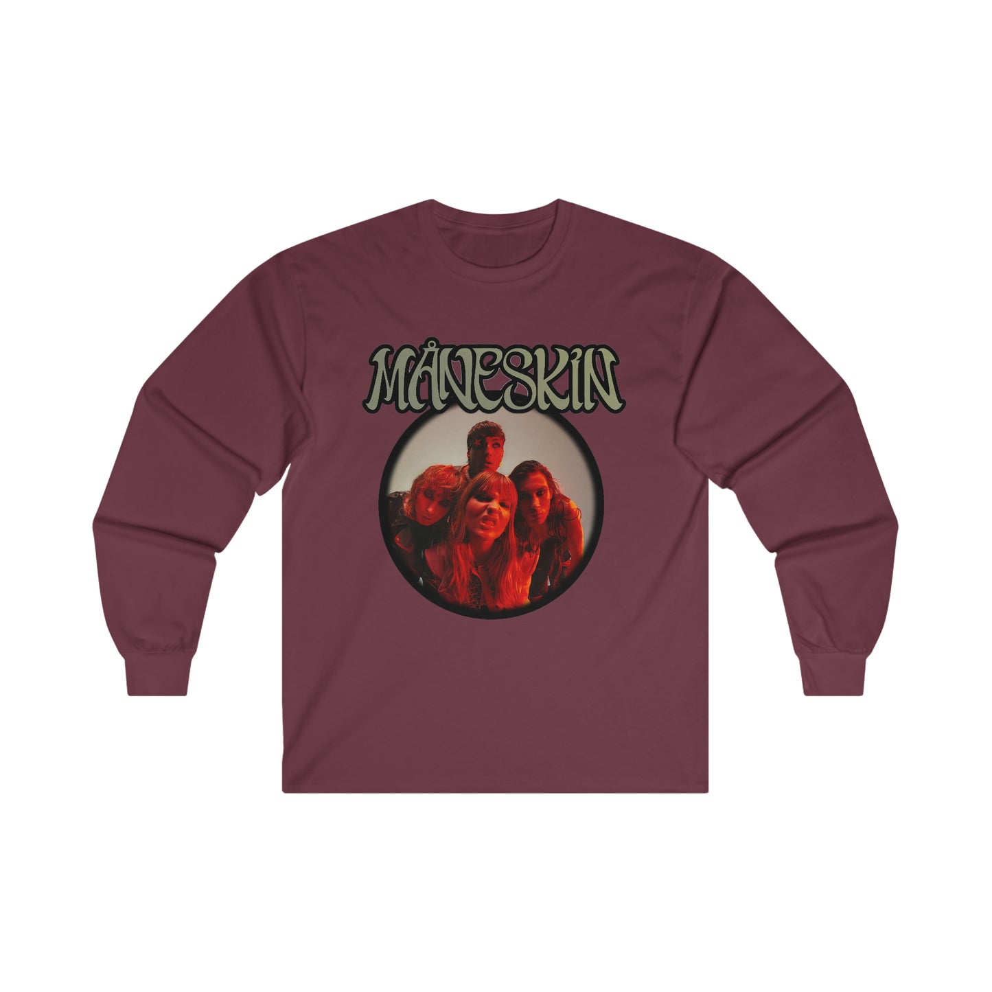 Måneskin Circular Group Photo Ultra Cotton Long Sleeve Tee Shirt