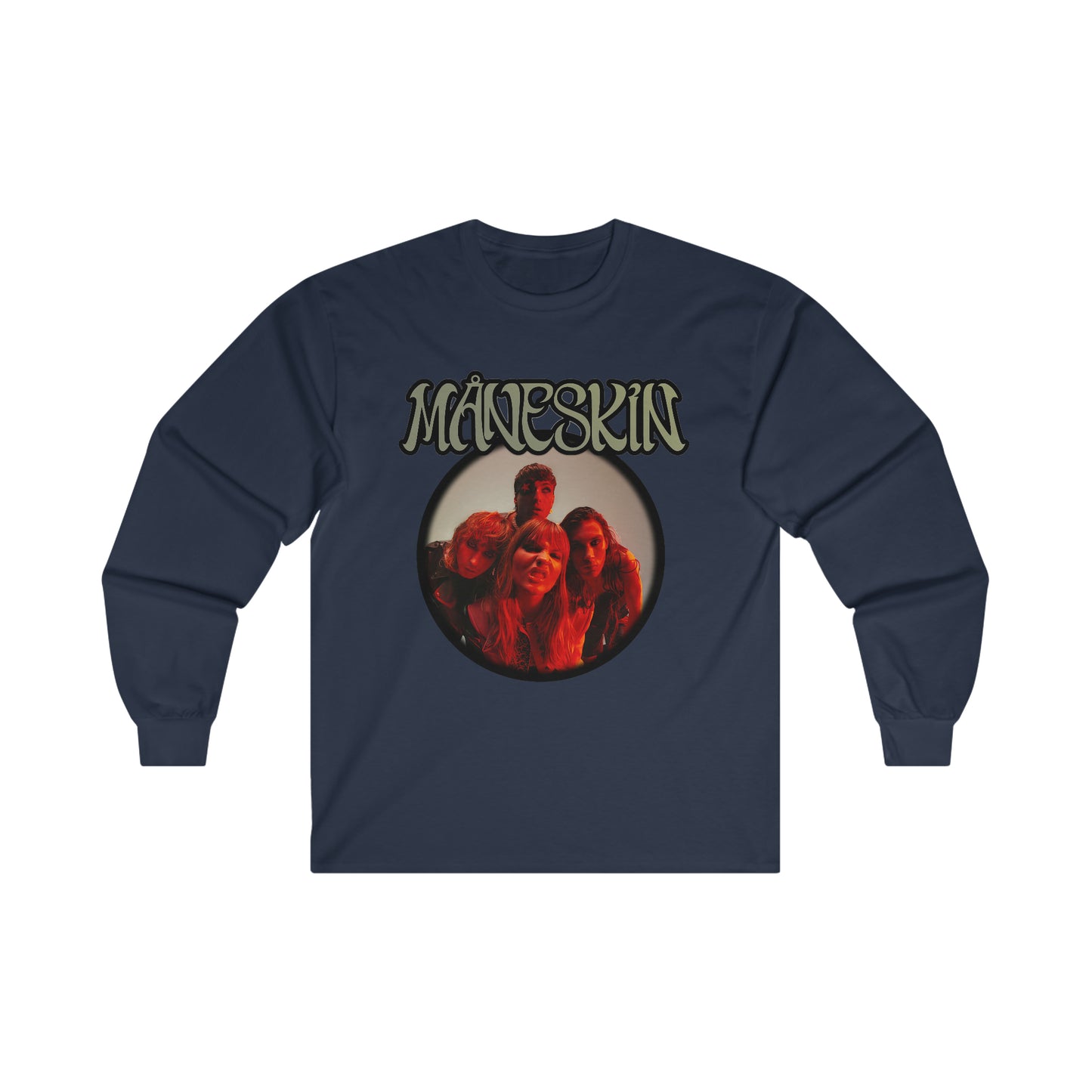 Måneskin Circular Group Photo Ultra Cotton Long Sleeve Tee Shirt