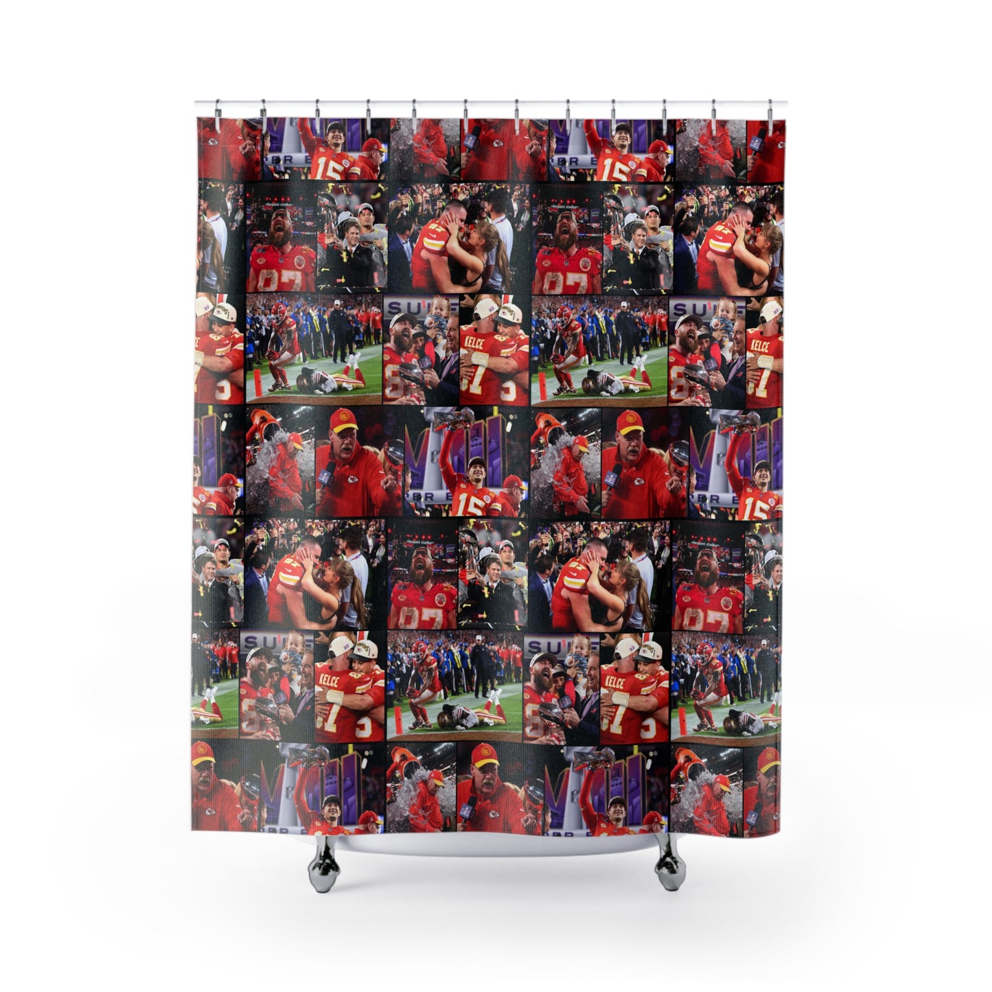 Kansas City Chiefs Superbowl LVIII Championship Victory Collage Shower Curtain