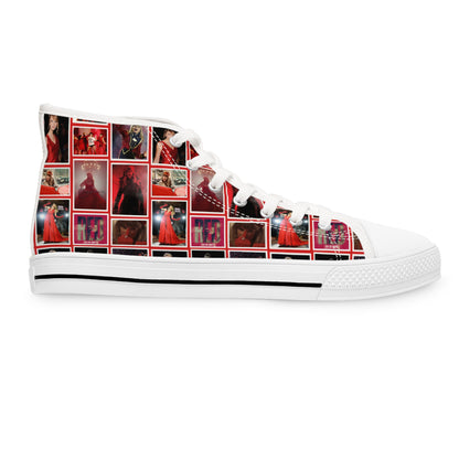 Taylor Swift Red Era Collage Women's High Top Sneakers