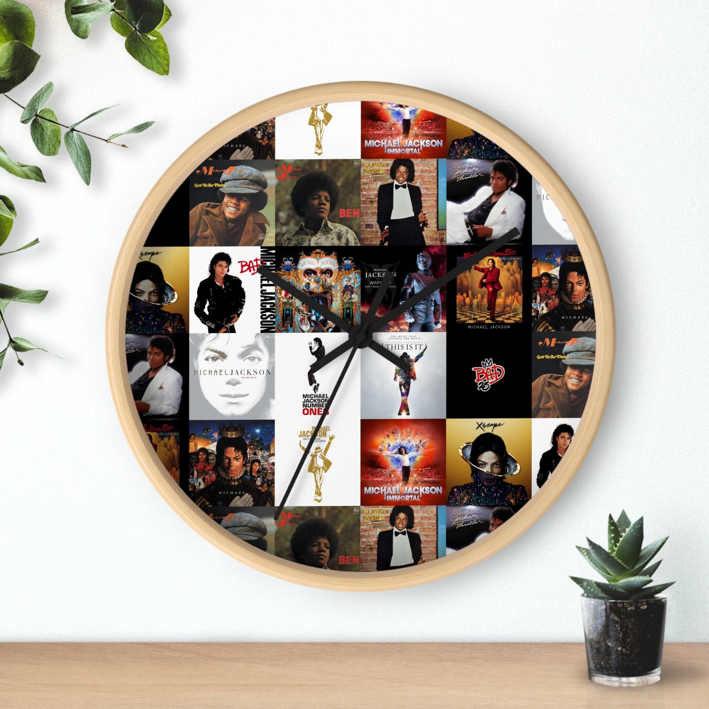 Michael Jackson Album Cover Collage Wall Clock