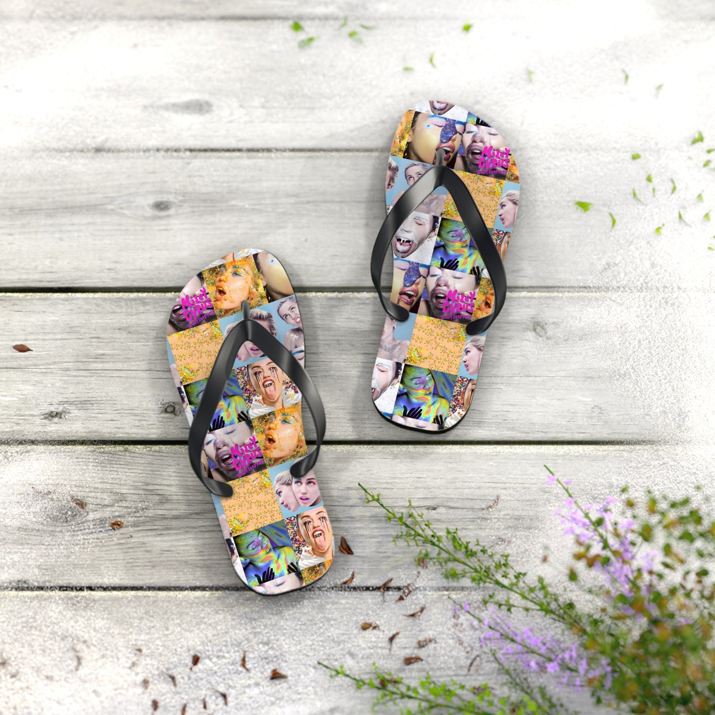 Miley Cyrus & Her Dead Petz Mosaic Flip Flops