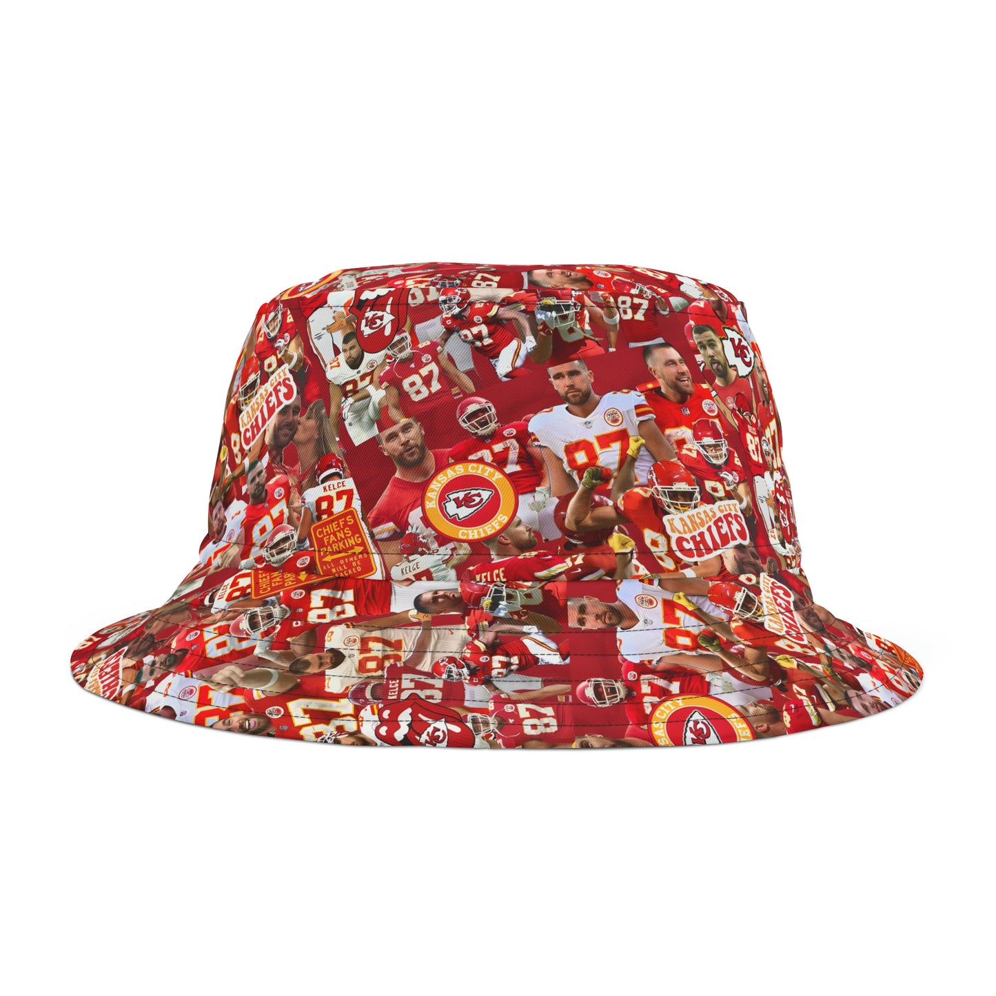 Travis Kelce Chiefs Red Collage Bucket Hat