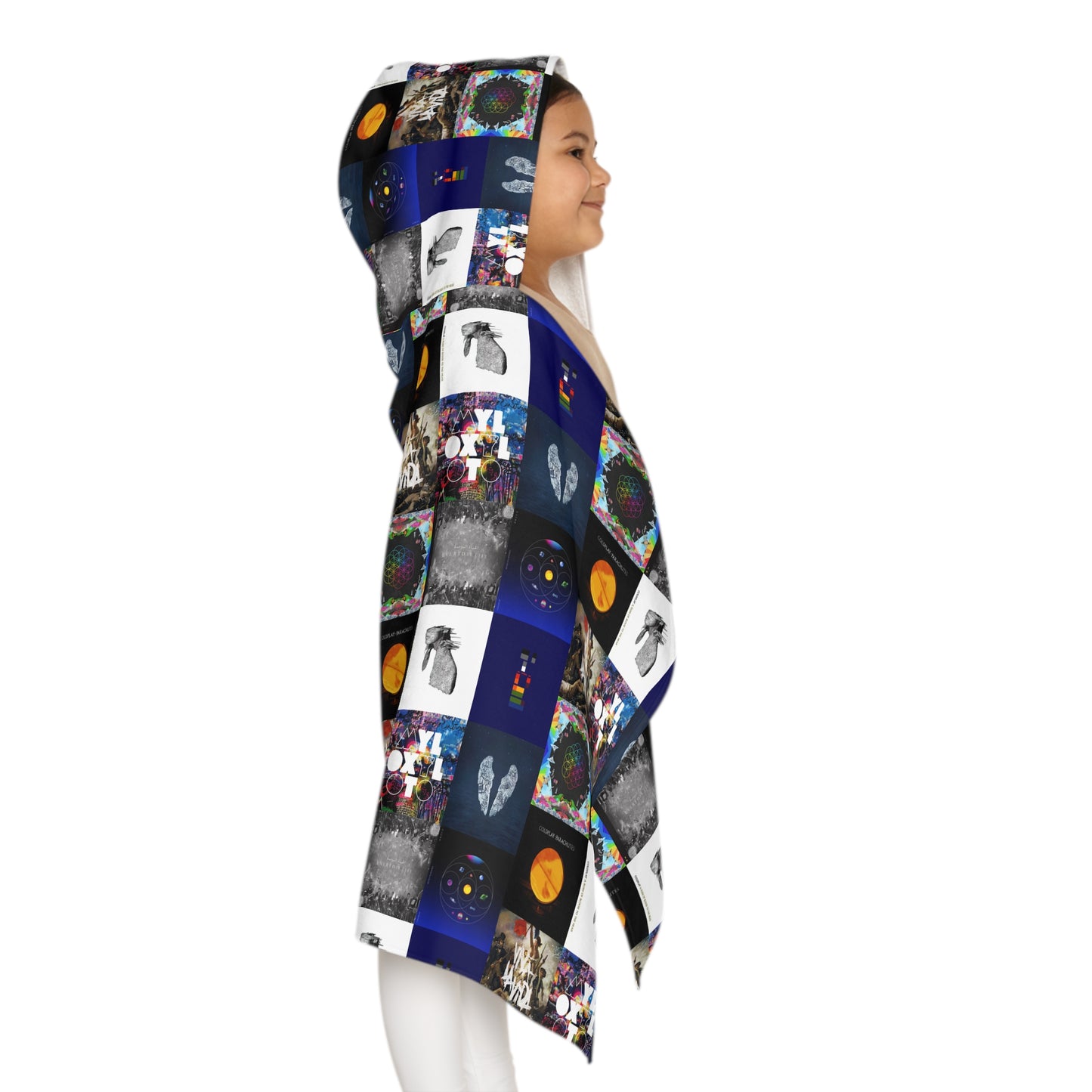 Colplay Album Cover Collage Youth Hooded Towel