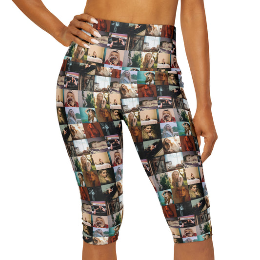 Sabrina Carpenter Album Cover Collage Yoga Capri Leggings
